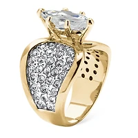 Womens 2 1/2 CT. T.W. Cubic Zirconia 14K Gold Over Brass Cocktail Ring