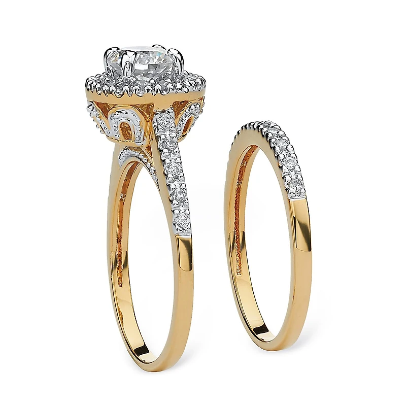Womens 1 3/4 CT. T.W. Cubic Zirconia 18K Gold Over Brass Bridal Set