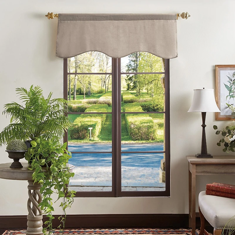 Martha Stewart Lucca Velvet Rod Pocket Scallop Valance