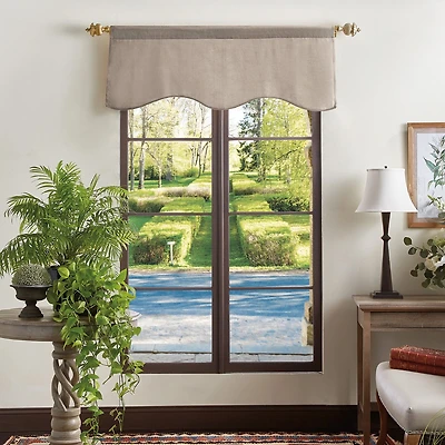 Martha Stewart Lucca Velvet Rod Pocket Scallop Valance