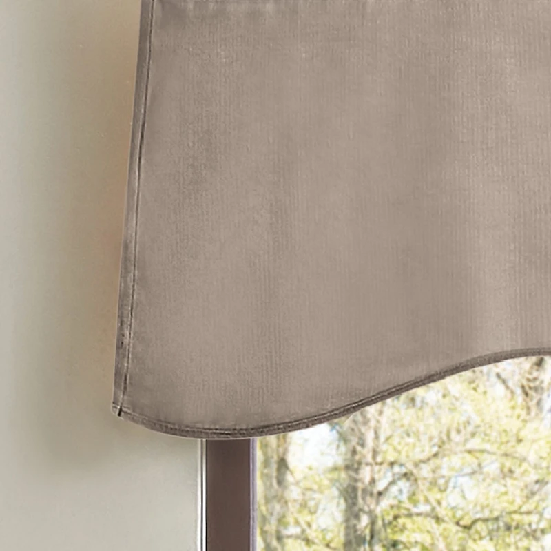 Martha Stewart Lucca Velvet Rod Pocket Scallop Valance