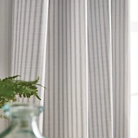 Martha Stewart Ticking Stripe Rod Pocket Back Tab Blackout Set of 2 Curtain Panel