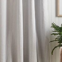Martha Stewart Ticking Stripe Rod Pocket Back Tab Blackout Set of 2 Curtain Panel