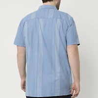 mutual weave Mens Short Sleeve Big and Tall Camp Shirt