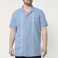 mutual weave Mens Short Sleeve Big and Tall Camp Shirt