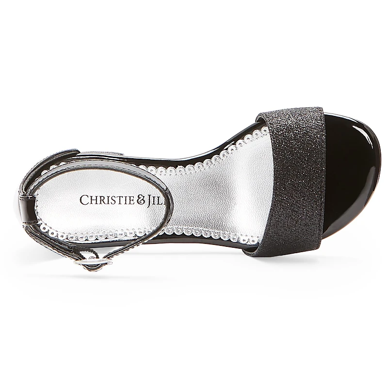 Christie & Jill Mallory Little Big Kid Girls Round Open Toe Block Heel Pumps