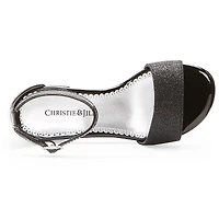 Christie & Jill Mallory Little Big Kid Girls Round Open Toe Block Heel Pumps