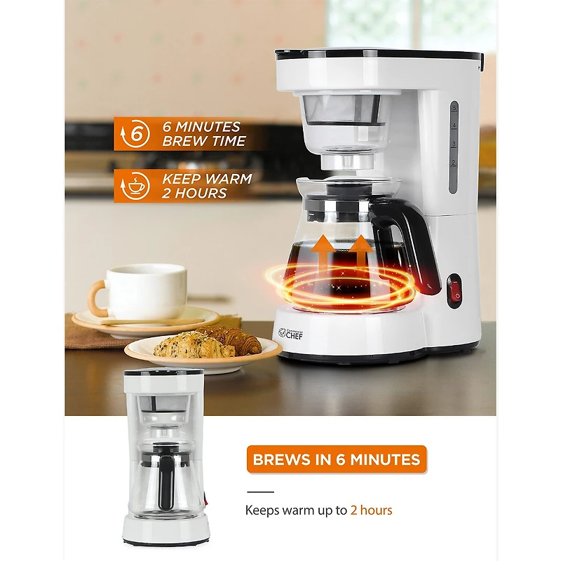 Commercial Chef Drip Coffee Maker with pour over cup