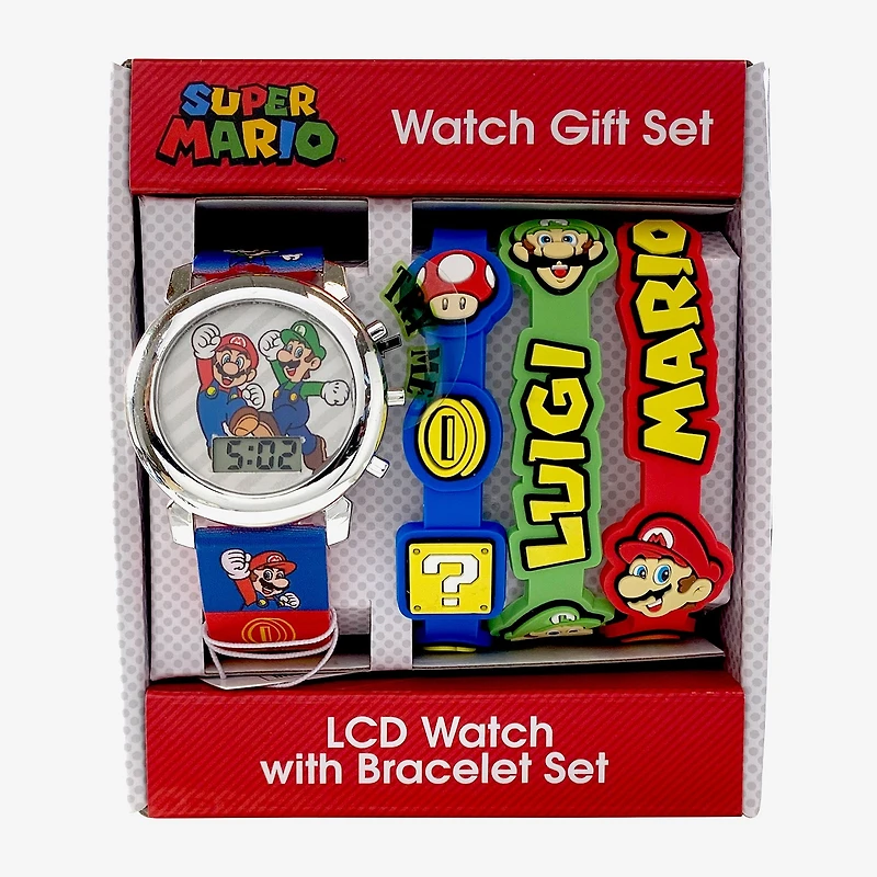 Nintendo Super Mario Boys Multicolor Strap Watch Gsm40111jc