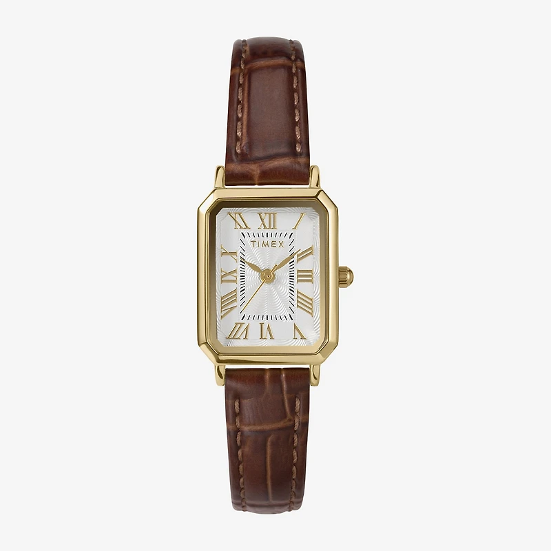 Timex Womens Brown Leather Strap Watch Tw2y00900ji