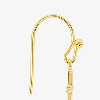 Silver Reflections Womens 14K Gold Over Brass Cross Drop Earrings