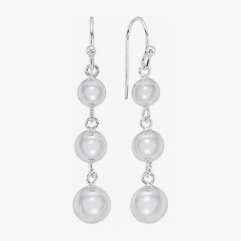 Silver Reflections Womens Pure Silver Over Brass Ball Drop Earrings