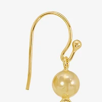 Silver Reflections Womens 14K Gold Over Brass Ball Drop Earrings