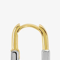 Silver Reflections Womens 21.1mm Rectangular Hoop Earrings