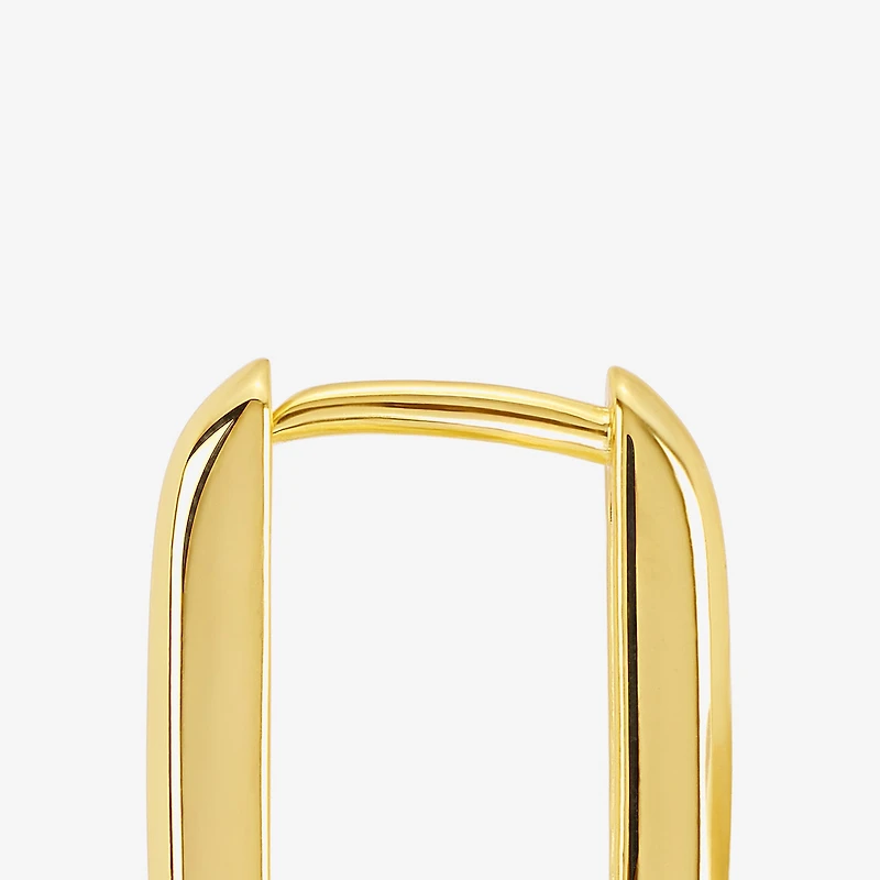 Silver Reflections Womens 14K Gold Over Brass Rectangular Drop Earrings