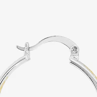 Silver Reflections Womens 34.7mm Hoop Earrings