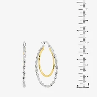 Silver Reflections Womens 41.9mm Hoop Earrings