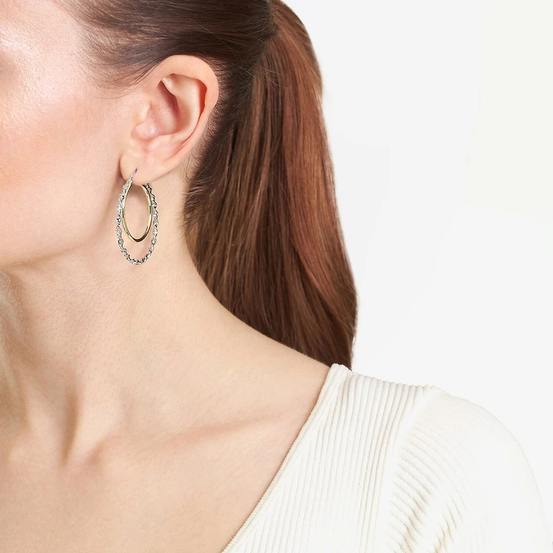 Silver Reflections Womens 41.9mm Hoop Earrings