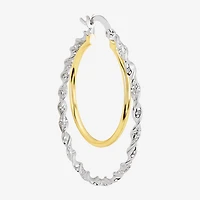 Silver Reflections Womens 41.9mm Hoop Earrings
