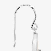 Silver Reflections Womens White Mother Of Pearl Simulated Pearl Pure Silver Over Brass Drop Earrings