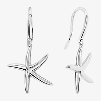Silver Reflections Starfish Womens Pure Silver Over Brass Drop Earrings