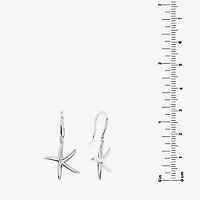 Silver Reflections Starfish Womens Pure Silver Over Brass Drop Earrings