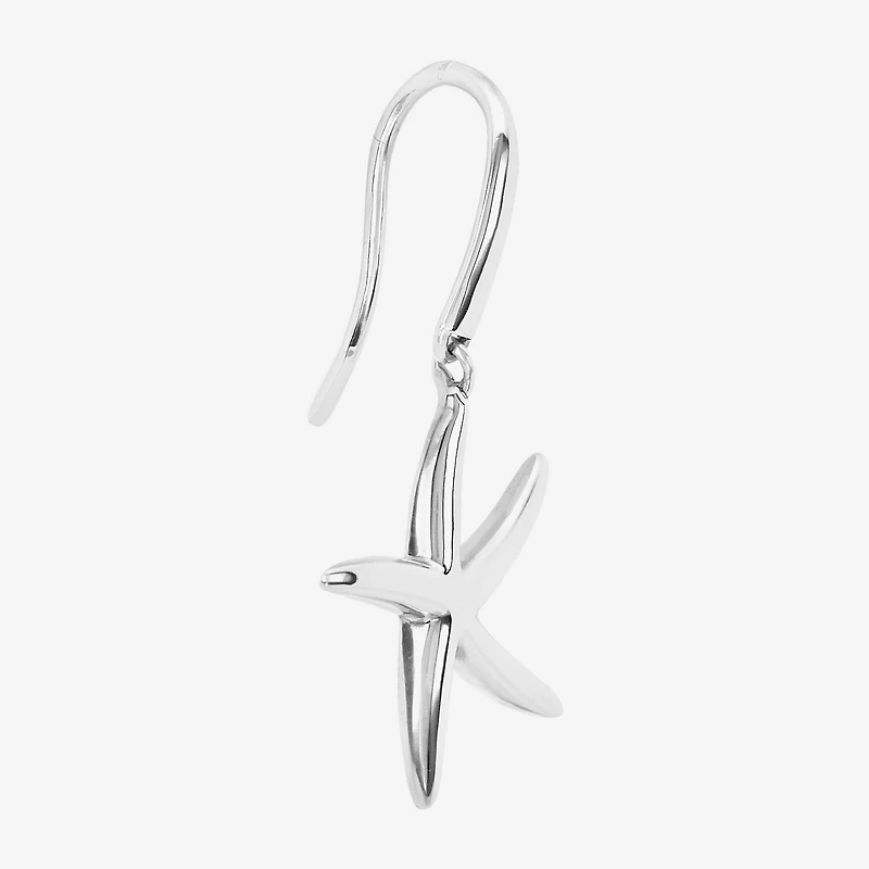 Silver Reflections Starfish Womens Pure Silver Over Brass Drop Earrings