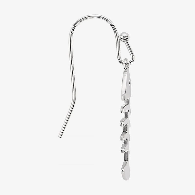 Silver Reflections Bone Fish Womens Pure Silver Over Brass Drop Earrings