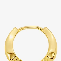 Silver Reflections Shell Womens 14K Gold Over Brass 13.2mm Hoop Earrings