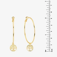 Silver Reflections Saint Jude Womens 14K Gold Over Brass 64.5mm Hoop Earrings
