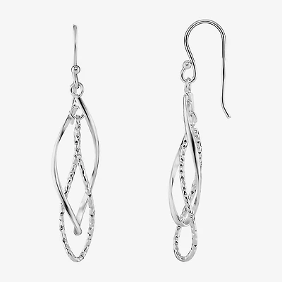 Silver Reflections Womens Pure Silver Over Brass Drop Earrings