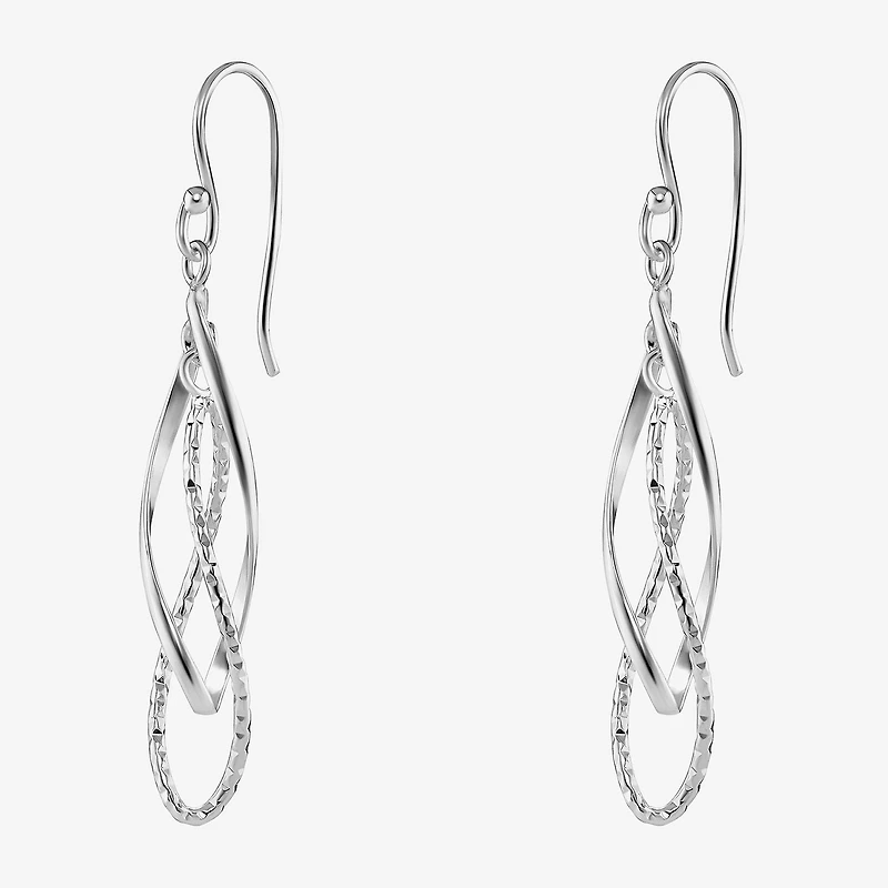 Silver Reflections Womens Pure Silver Over Brass Drop Earrings