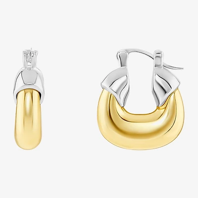 Silver Reflections Womens 18K Gold Over Brass 25mm Hoop Earrings