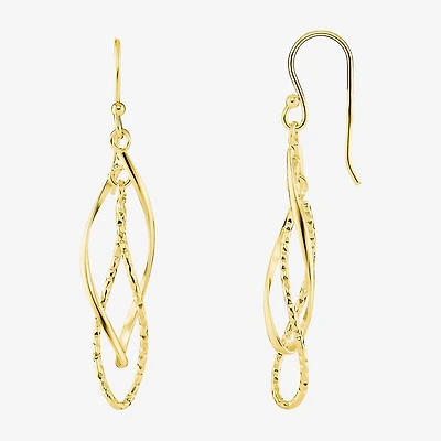 Silver Reflections Womens 18K Gold Over Brass Drop Earrings