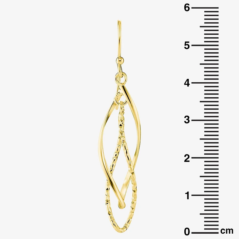 Silver Reflections Womens 18K Gold Over Brass Drop Earrings