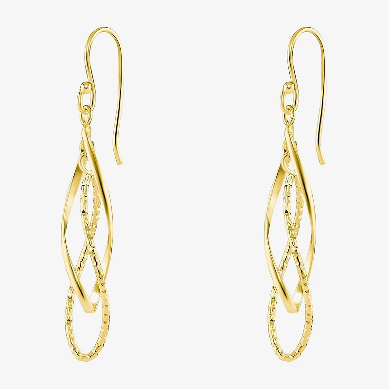 Silver Reflections Womens 18K Gold Over Brass Drop Earrings