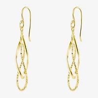Silver Reflections Womens 18K Gold Over Brass Drop Earrings