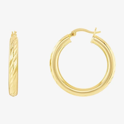 Silver Reflections Womens 18K Gold Over Brass 30mm Hoop Earrings