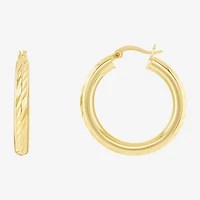 Silver Reflections Womens 18K Gold Over Brass 30mm Hoop Earrings