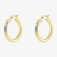 Silver Reflections Womens 18K Gold Over Brass 30mm Hoop Earrings