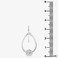 Sparkle Allure Womens White Crystal Pure Silver Over Brass Drop Earrings