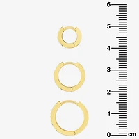 Sparkle Allure Womens White Crystal 18K Gold Over Brass 3 Pair Earring Set