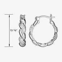 Sparkle Allure Diamond Accent Silver Over Brass Curved Hoop Earrings