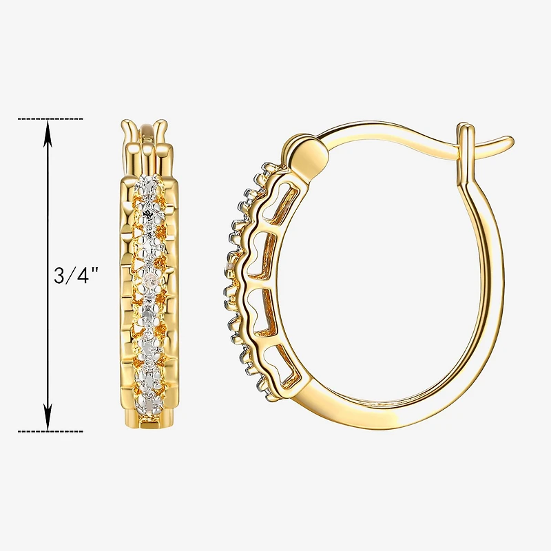 Sparkle Allure Diamond Accent 18K Gold Over Brass Round Hoop Earrings