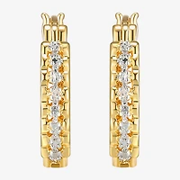 Sparkle Allure Diamond Accent 18K Gold Over Brass Round Hoop Earrings