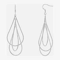 Silver Reflections Orbital Womens Pure Silver Over Brass Drop Earrings