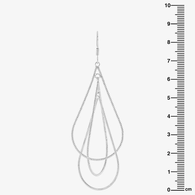 Silver Reflections Orbital Womens Pure Silver Over Brass Drop Earrings
