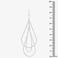 Silver Reflections Orbital Womens Pure Silver Over Brass Drop Earrings