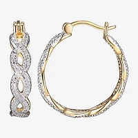 Sparkle Allure Diamond Accent 18K Gold Over Brass Hoop Earrings