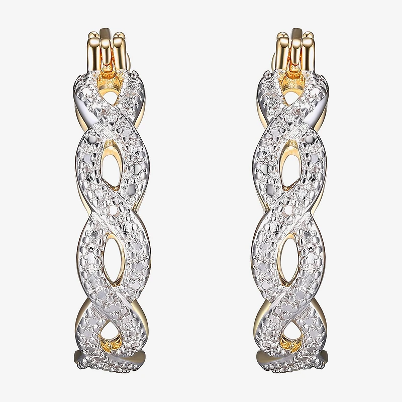 Sparkle Allure Diamond Accent 18K Gold Over Brass Hoop Earrings